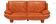Orange leather 2-seater sofa