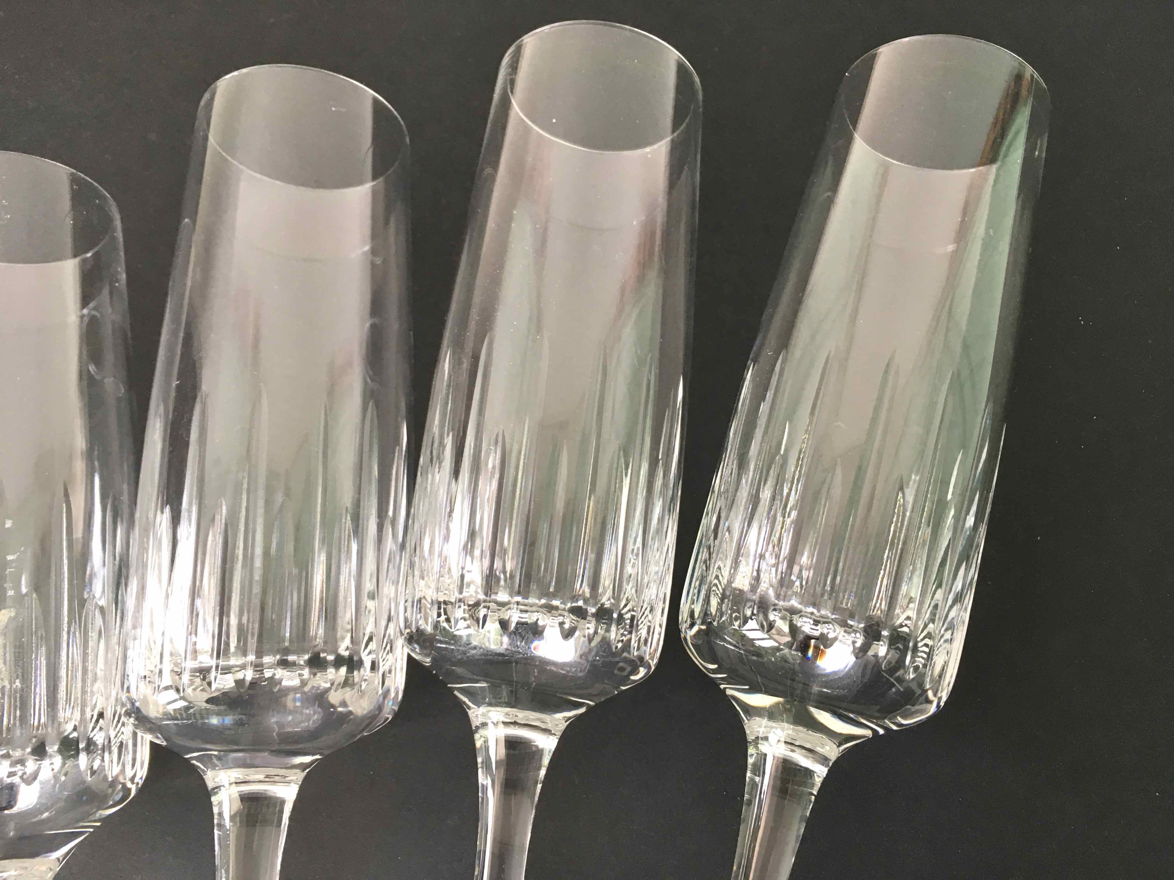 Set de 6 flûtes à champagne cristal taillé