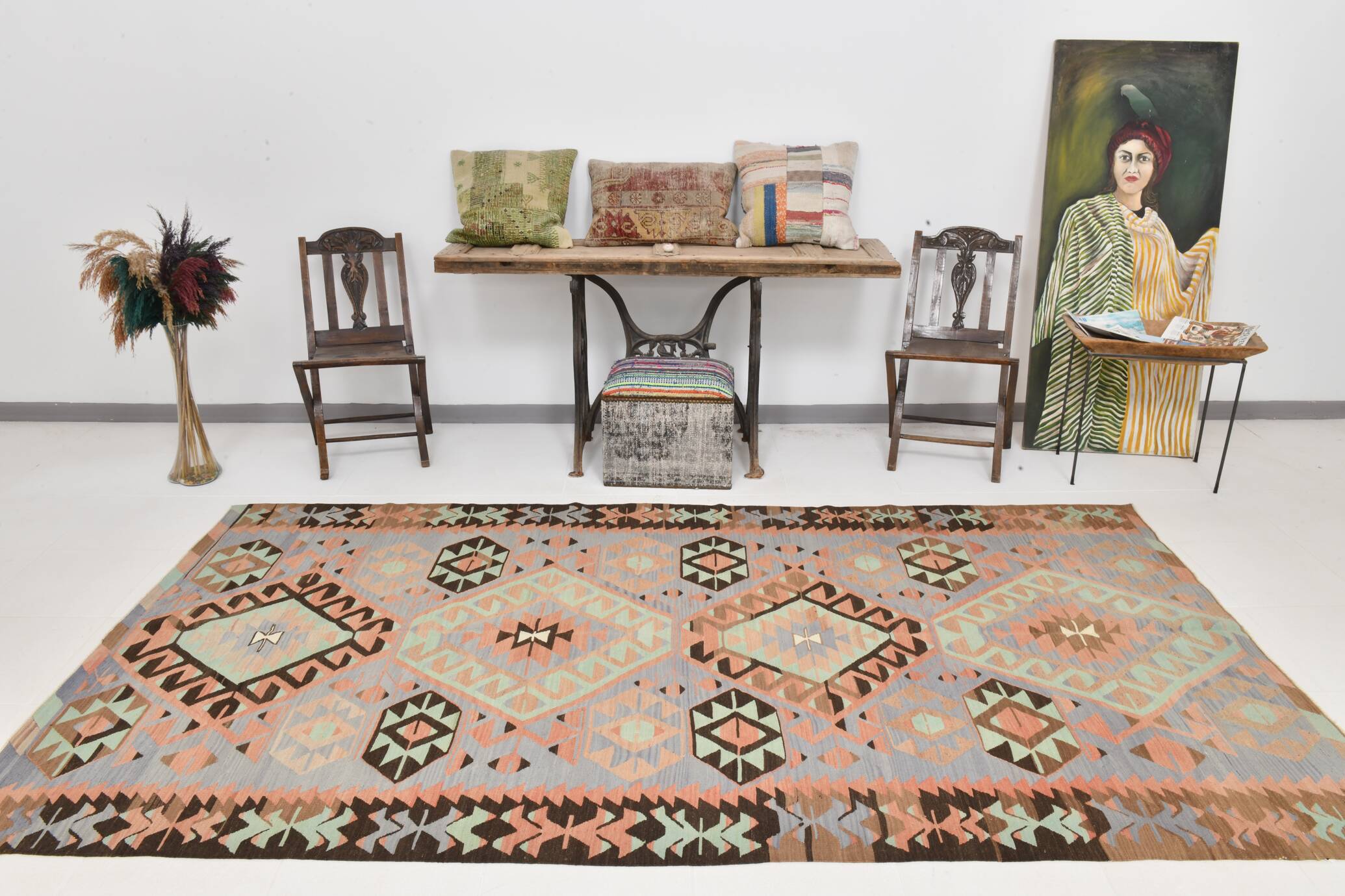 5x10 Light Blue Soft Wool Persian Rug, 168x313Cm SK 33084