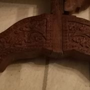 Shelf folding tray carved wood shelf 3 levels 6 shelves India