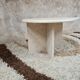 Travertine drop-shaped coffee table