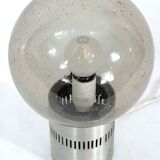 Stilux Milano, Mid-century aluminum and bullicante glass table lamp