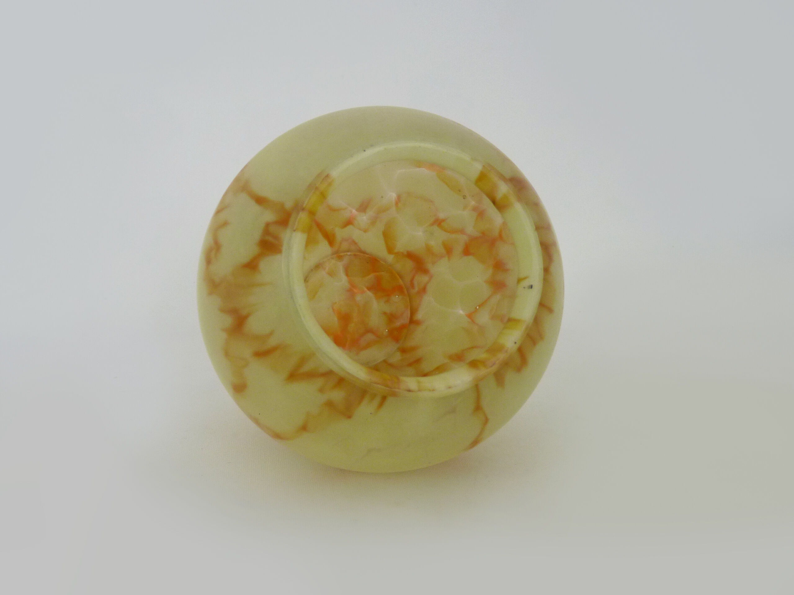 Vintage vase in yellow-orange glass paste, Clichy style. Year 50 60