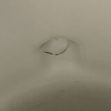 Service of 11 Coffee Cups and Saucers - 70s Design - White and Blue Porcelain