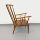 Vintage Baumann wooden armchair, Fan model, from the 60s
