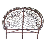Vintage rattan Peacock headboard