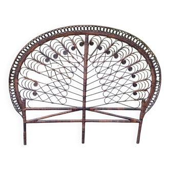 Vintage rattan Peacock headboard