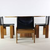 Set of four Italian design dining chairs by Afra & Tobia Scarpa for Molteni