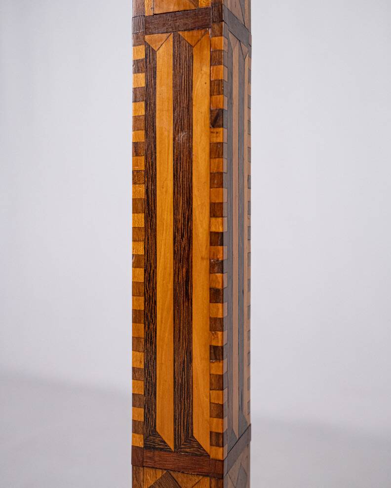 Art Deco floor lamp in marquetry, France, 1930s