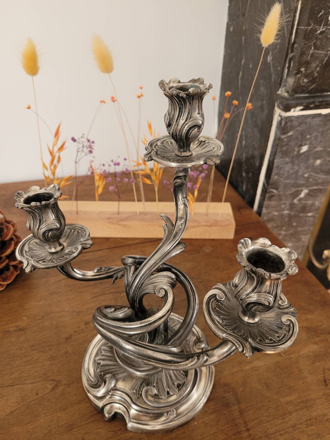 Candelabrum / Chandelier with 3 lights by Saglier Frères