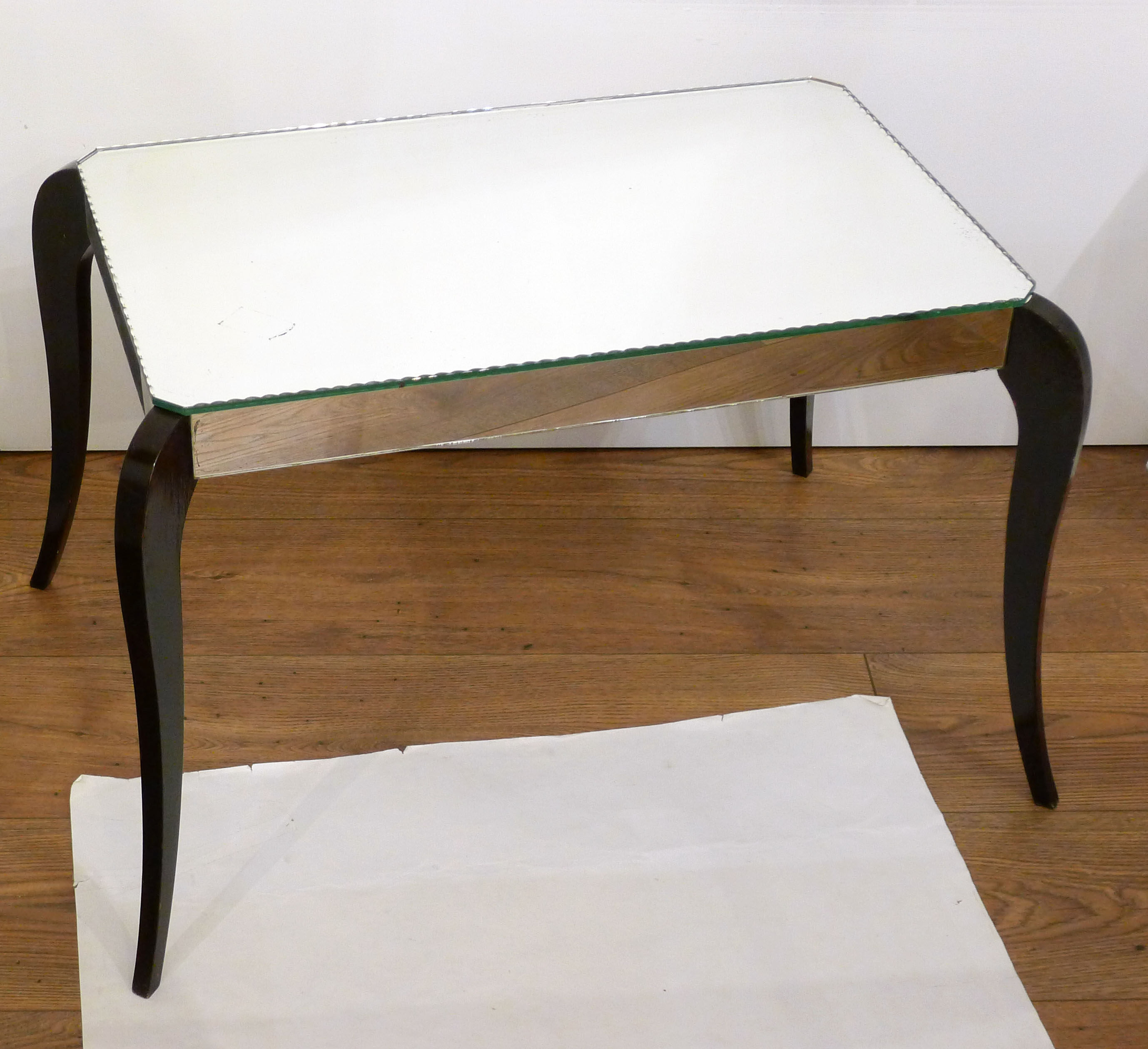 Mirror Art Deco coffee table - curved feet