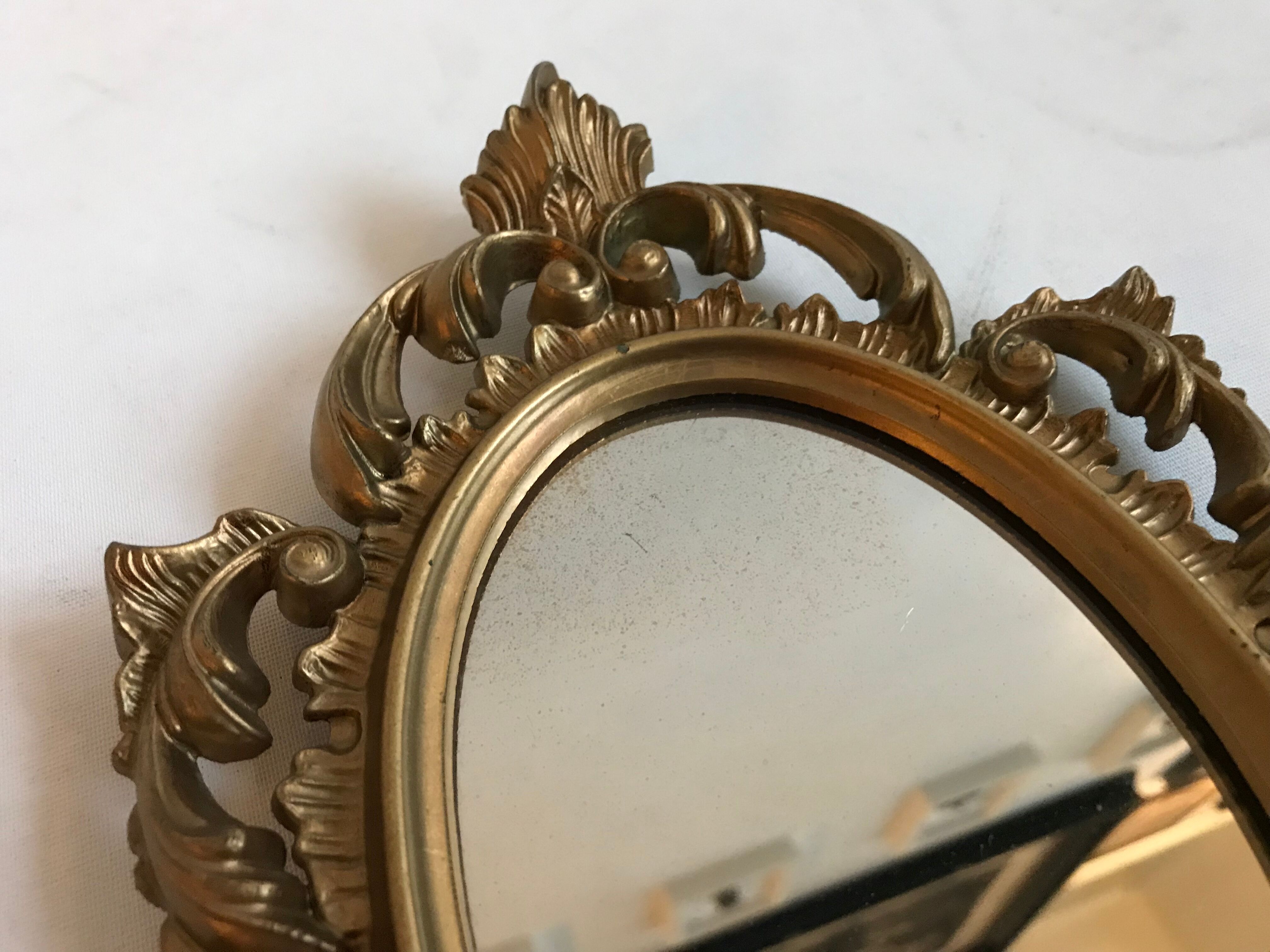 Miroir classique doré 16x24cm