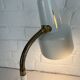Pair of BJS desk lamps in white lacquered steel and brass – Sweden 1960s