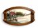 Art Deco, painted glass top, wooden frame, signed Dope, circa 1930