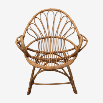 Armchair in rattan 70s