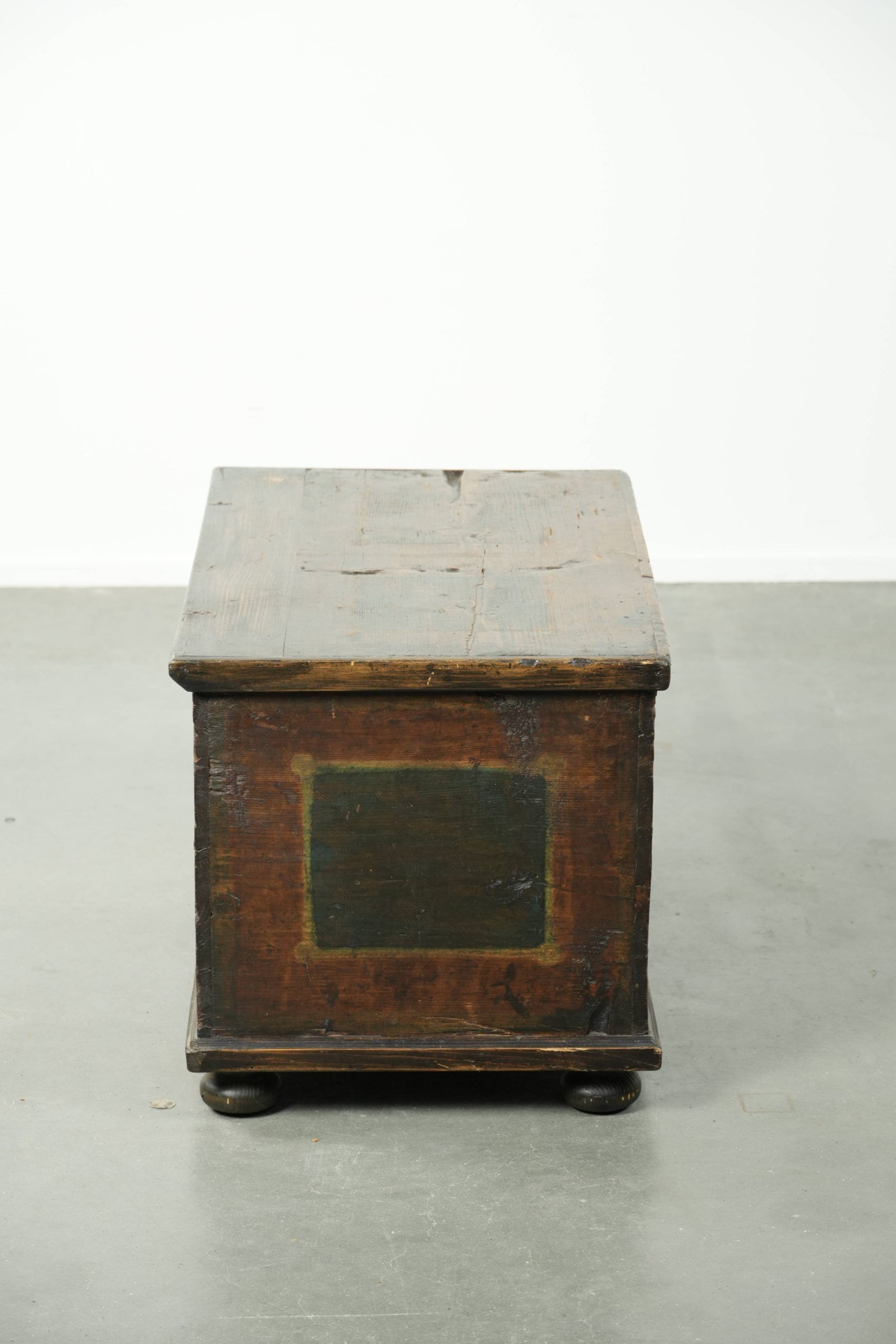 Decorative hand-painted antique Austrian bridal chest with character