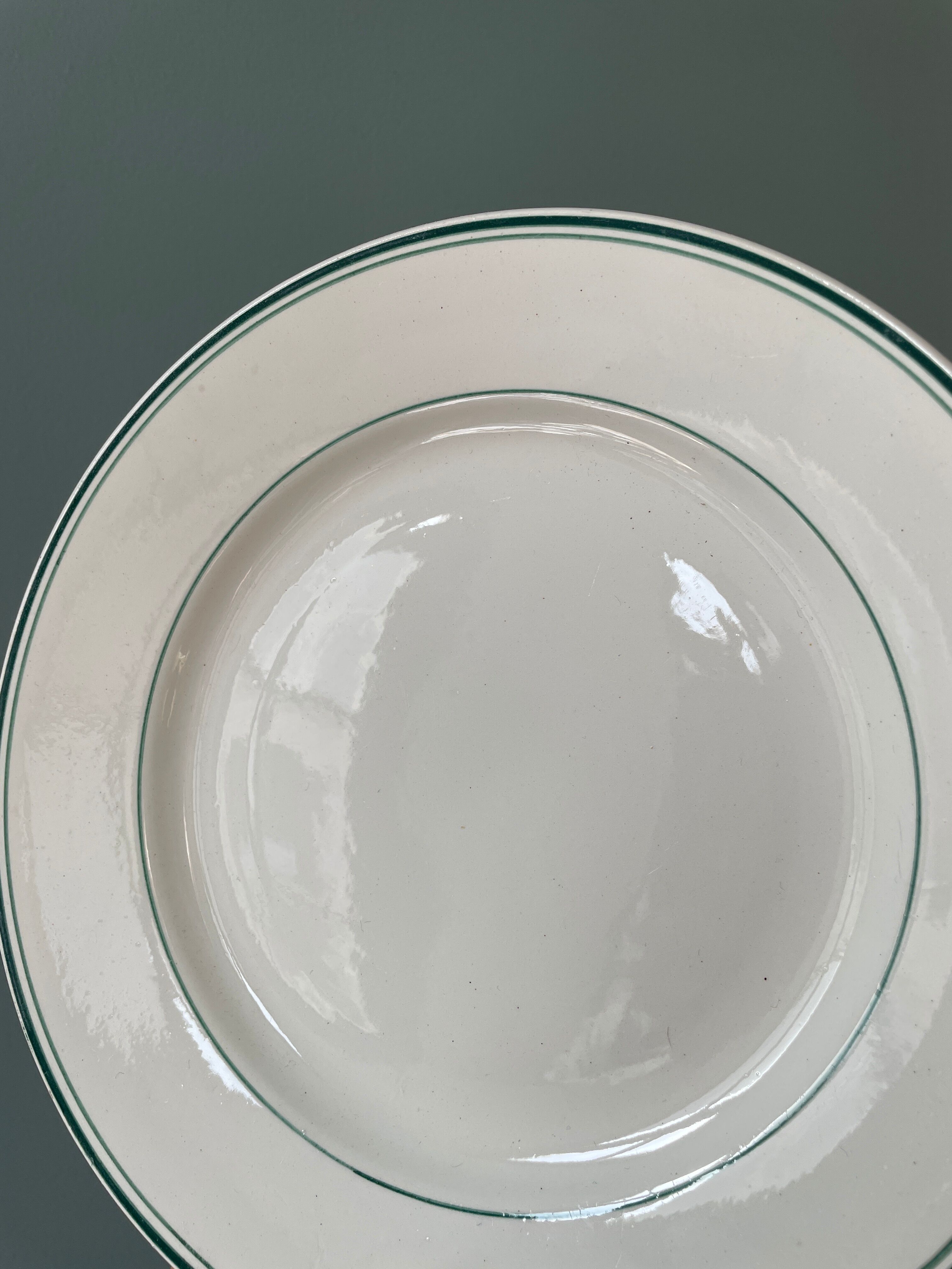 Set of 12 old flat plates in St Amand earthenware