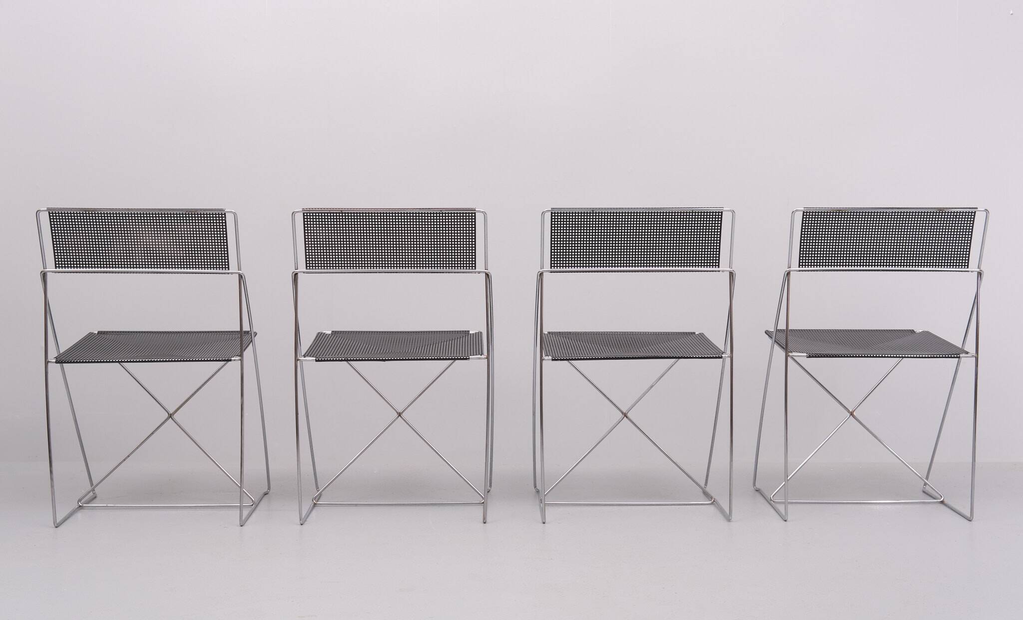 Nuova X-Line Chairs by Niels Jørgen Haugesen for Hybodan AS, Denmark 1970s