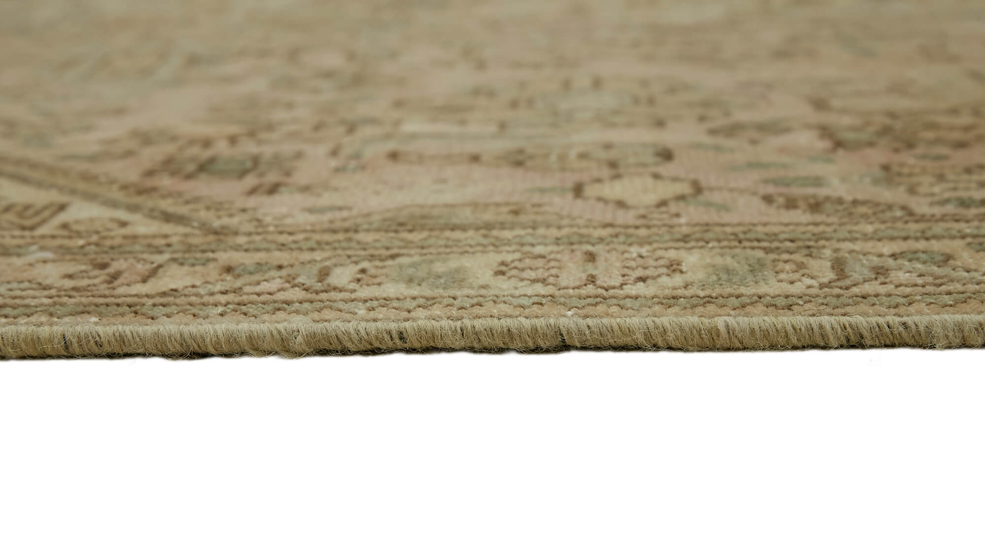 Hand-Knotted Persian One of a Kind 1970s 190 cm x 289 cm Beige Wool Carpet