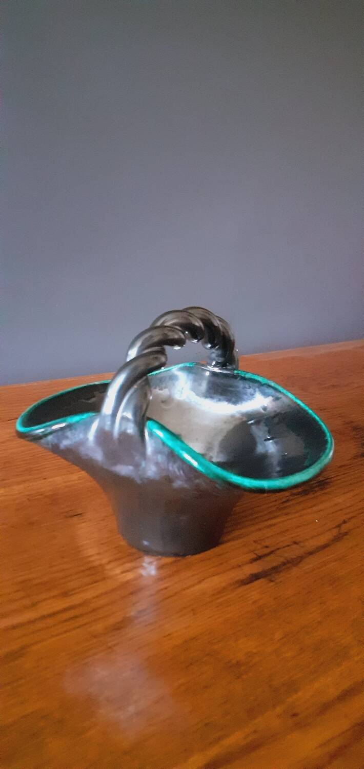 Ceramic bowl, basket from the 50s by Accolay Yonne