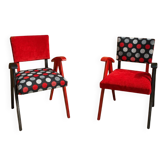 pair of relooked vintage 1960s armchairs