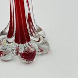 Red submerged Murano glass soliflore vase