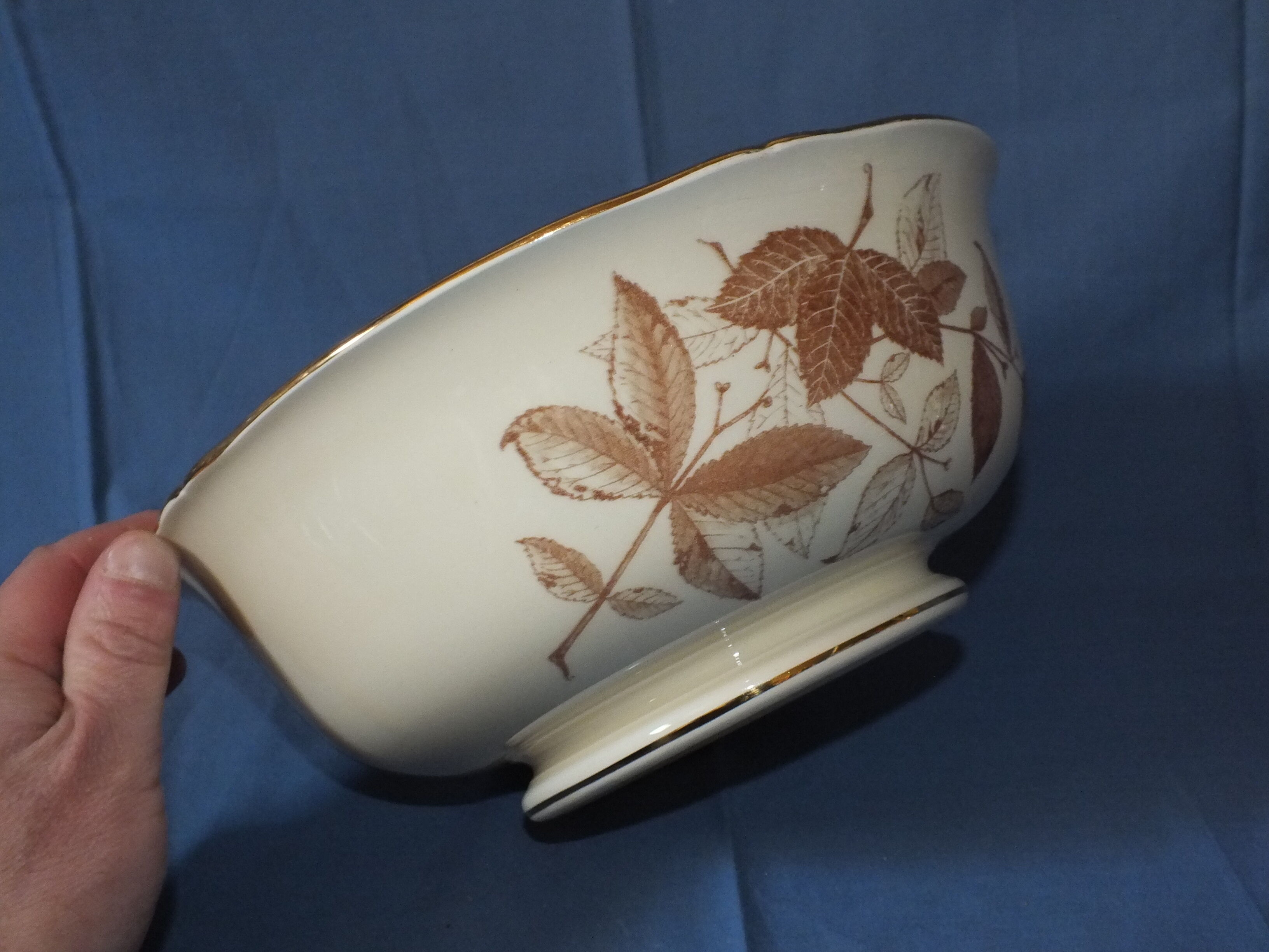 Gien earthenware salad decoration of foliage