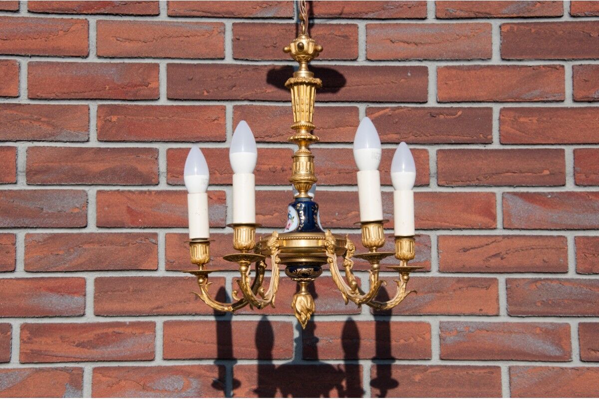 Brass chandelier, western Europe, circa 1950