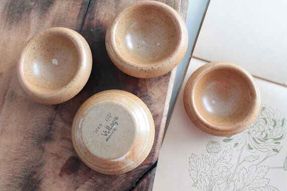 Set of 4 vintage in France stoneware cups