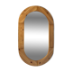 Miroir ovale Suédois en pin design Scandinave des années 80