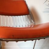 70s chrome metal and skai chair