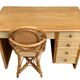 Vintage rattan and woven wicker desk 1970