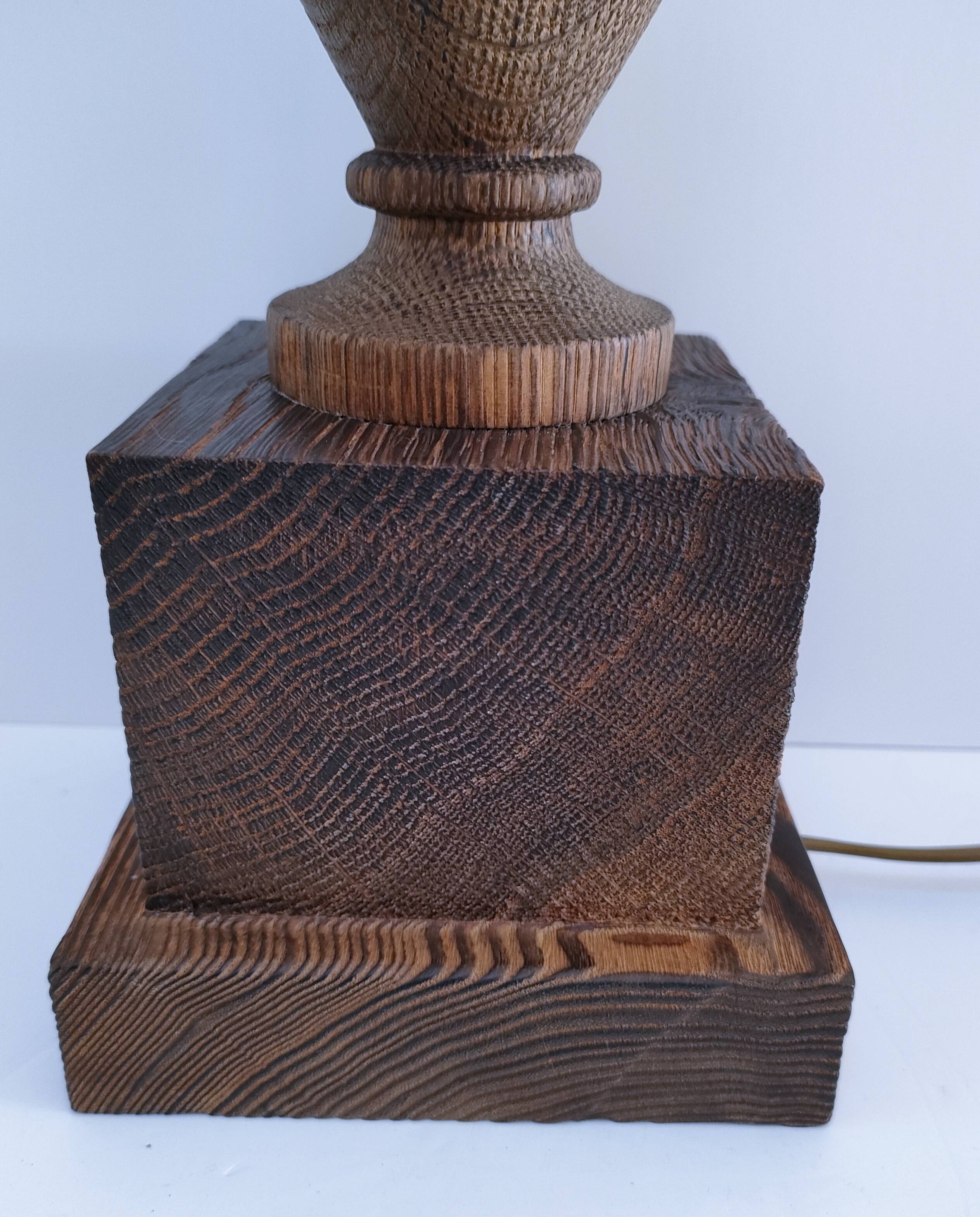 XL turned solid wood lamp base H.45.5 cm