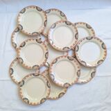 HBCM Pauline pattern dinner plates in orange and black