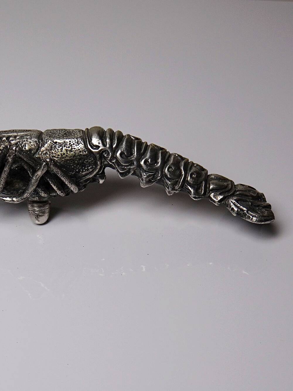 Crayfish/lobster handle, silver-plated metal, 1950s-1970s