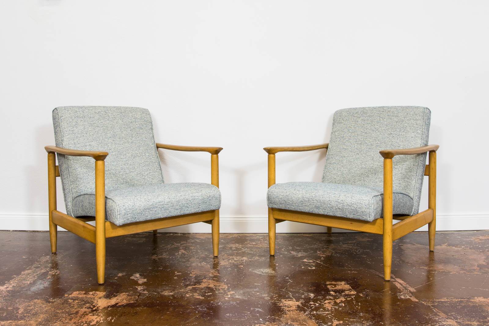 Vintage Armchairs Gfm 142 By Edmund Homa, Gfm, Poland, 1960’s, Set Of 2