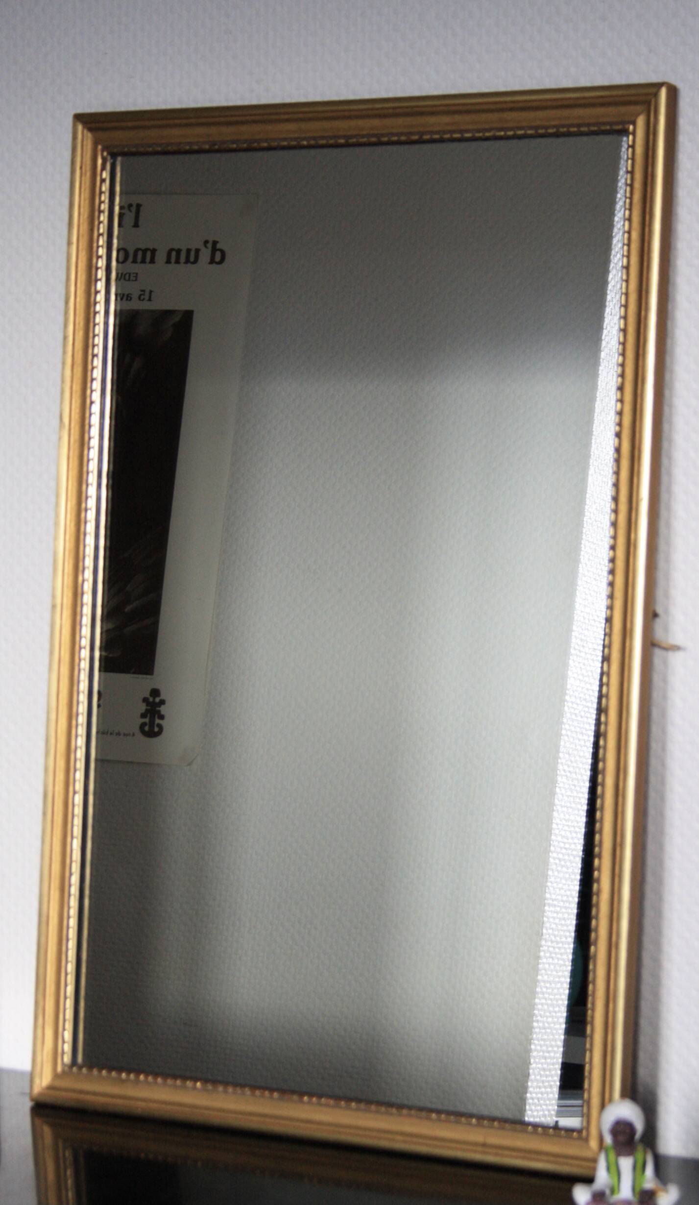 Rectangular golden mirror