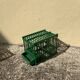 Old bird cage in green wood vintage decoration