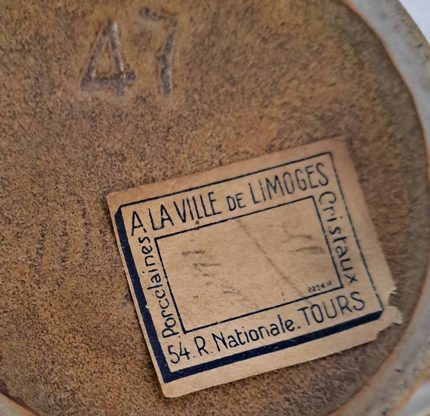 Enamelled stoneware pot signed Denbac