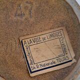 Enamelled stoneware pot signed Denbac