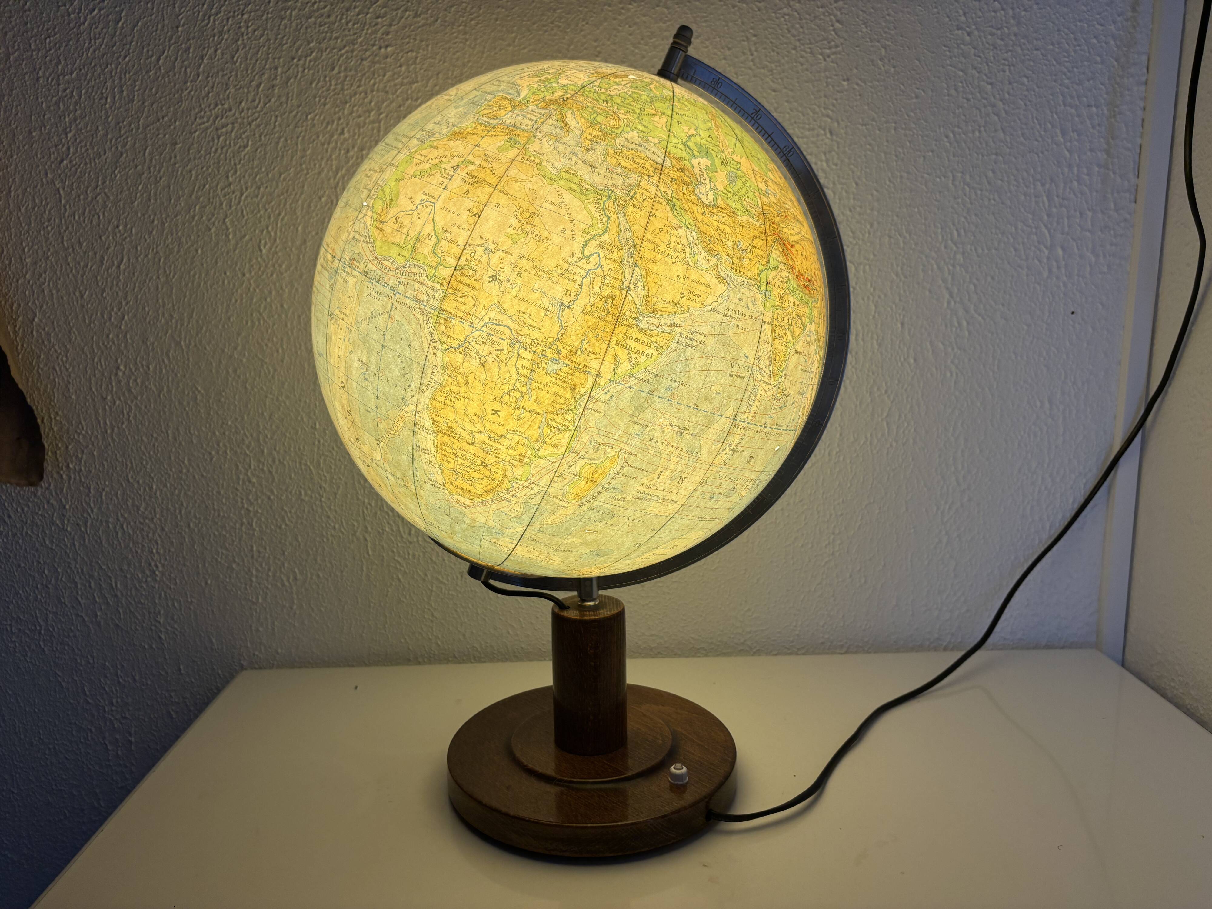 Vintage globe 1950/1953 terrestrial Räth world map ex-GDR - 52 cm