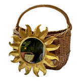 Golden resin sun mirror from the 1960s.