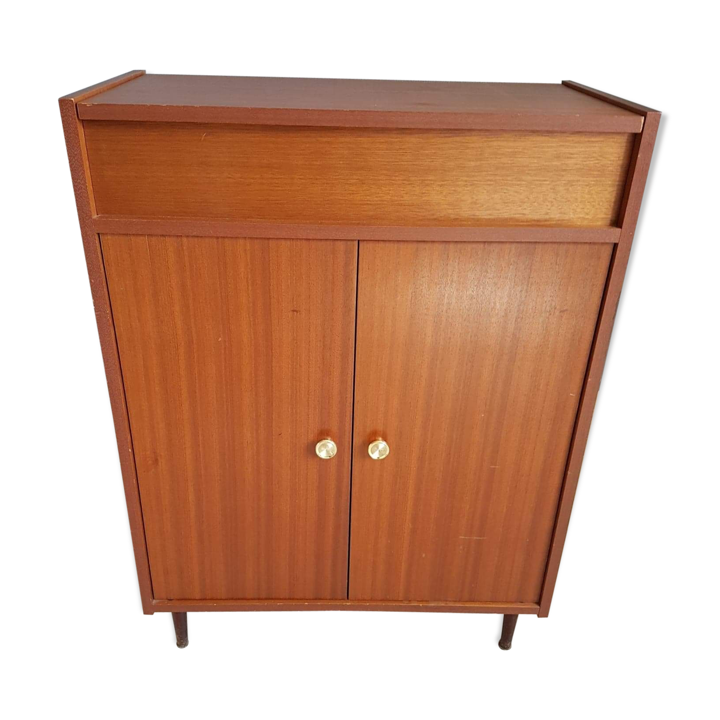 Vintage Shoe cabinet with storage locker on top