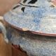 Antique Gien soup tureen with blue thistle decoration, ironstone.