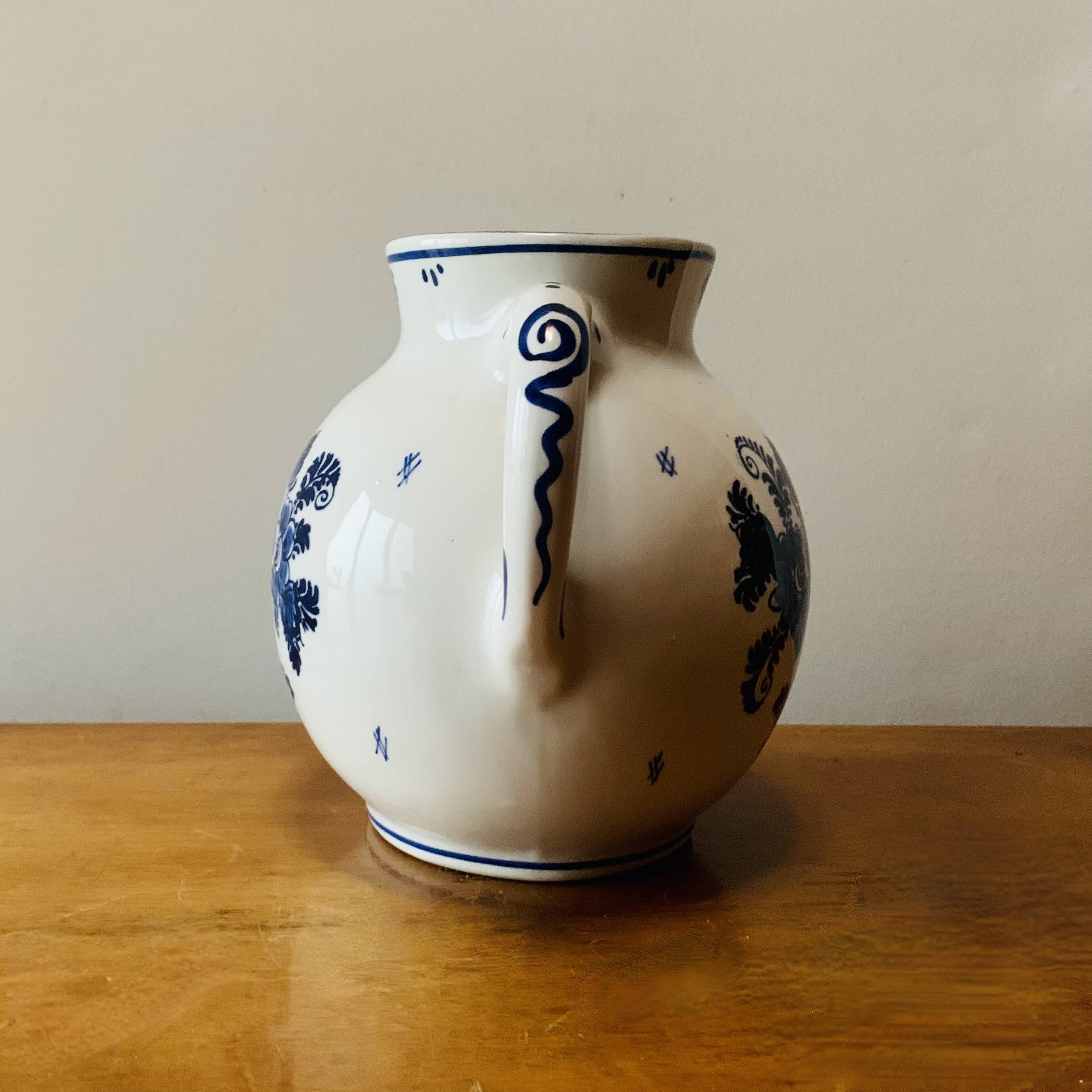 Vintage Delft Blue pitcher or jug - earthenware Made in Holland