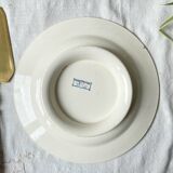 Vintage pedestal dish Blue iron earth Salins model Arbois Ennege