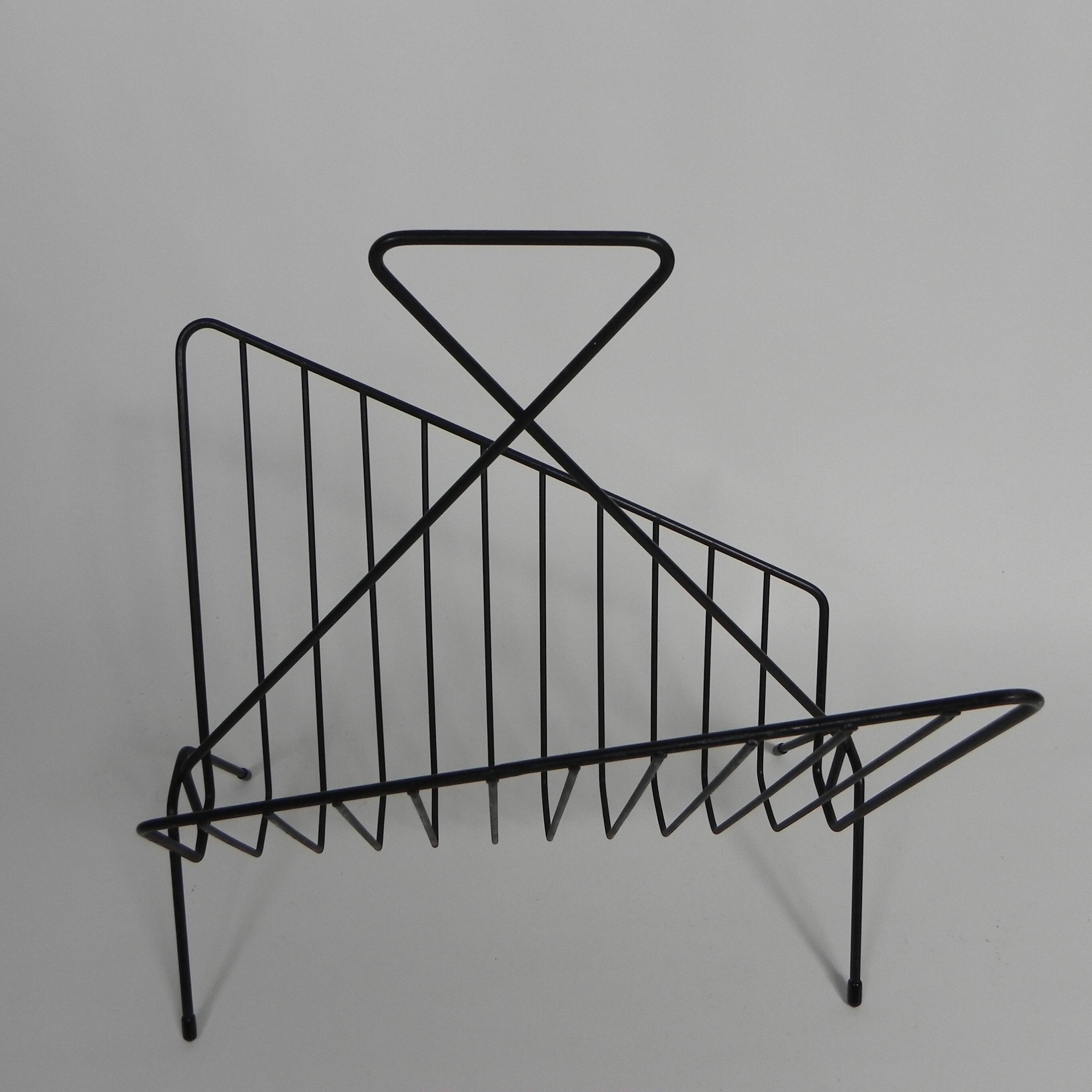 Metal magazine rack, newspaper rack, 1950s