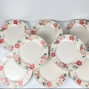 Set of 8 large porcelain plates Cameo Florals Malaysia 1970–90