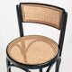 Set of 4 vintage high stools. Beech wood and cane. France, 90s