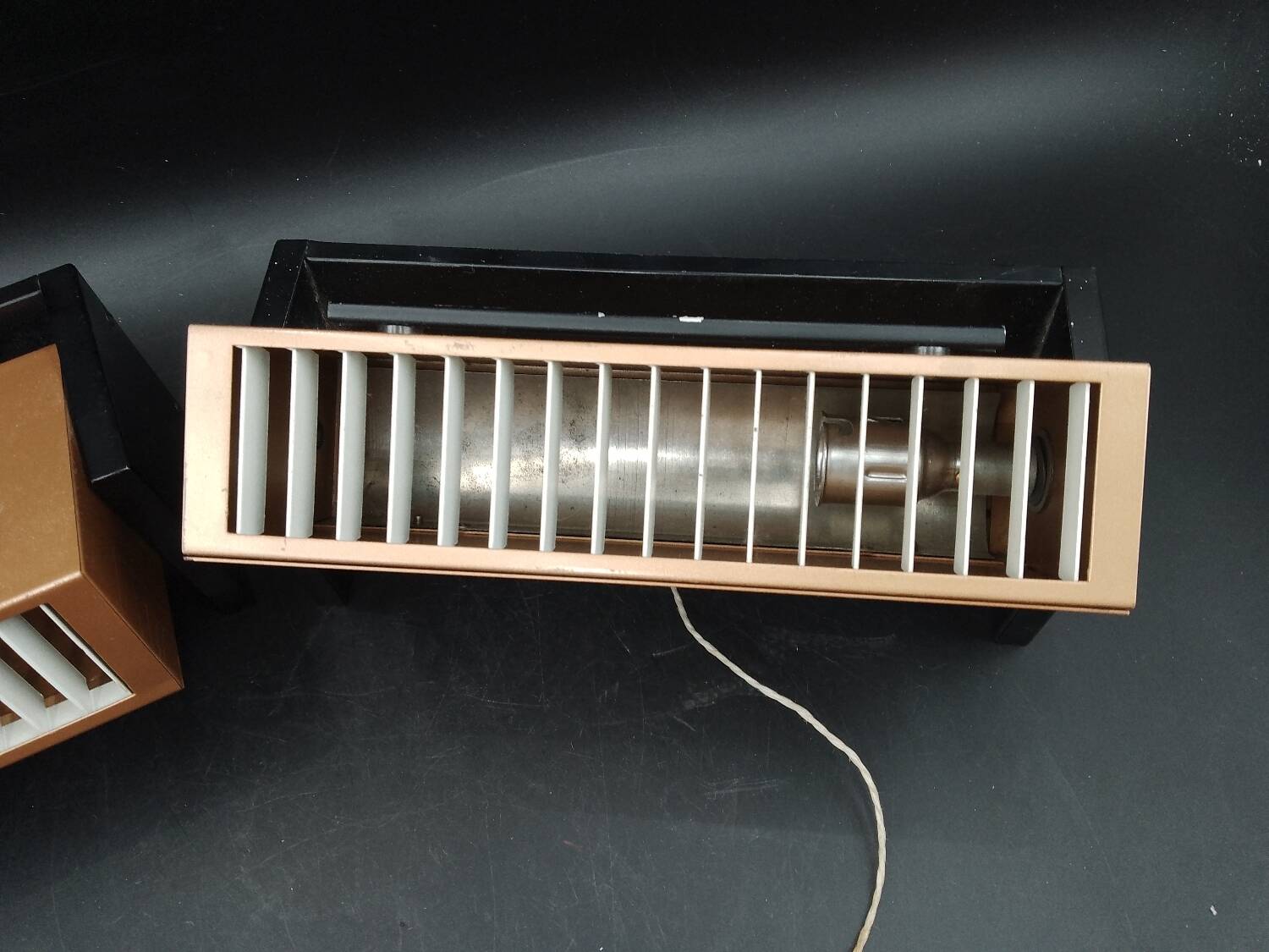 Pair of metal and brass bedside wall lights by Paul Neuhaus, Germany, 1950s Bauhaus